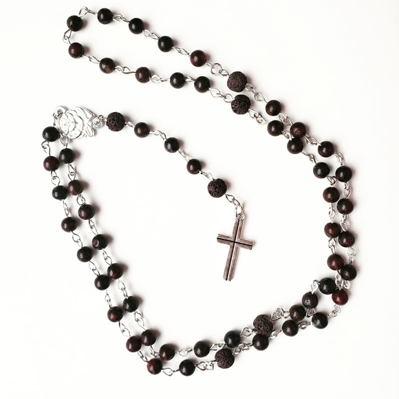 Jasper/lava handmade rosary - Picture 3 of 3